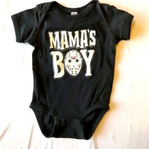 Rabbit Skins Black "Mama's Boy" Onesie-Size 12 Months